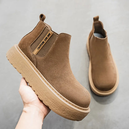 Platform Ankle Boots for Man High Quality 2025 Chelsea Luxury Designer Shoes for Men Flat Heel Warm Casual Elegant Men‘s Booties