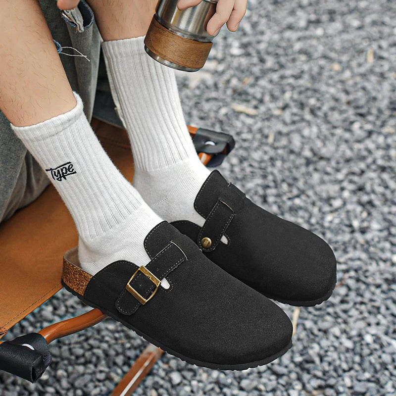 Fashion Men Mules Shoe with Arch Support Birkens Mens Shoes Men's Suede Sandals Retro Cork Clogs Unisex Classic Beach Тапочки