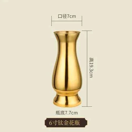 Stainless steel golden vase ceramic vase Buddhist hall and Buddhist utensils Offering Buddha Vase living room home decoration