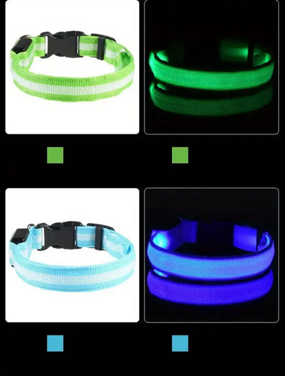 LED Flashing Glow-in-the-Dark Nylon Dog Leash