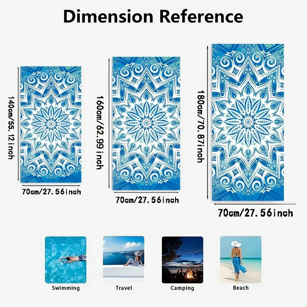 Beach Towel Galaxy and Butterfly Pattern Sun Protection Windproof Swimming