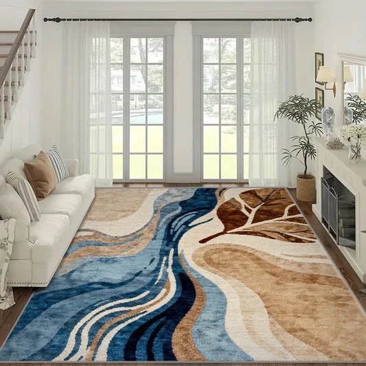 VIKAMA Modern Geometric Area Rug – Anti-Skid Durable Carpet for Living Room, Bedroom & Kids Room
