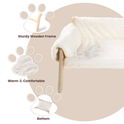 Large Cat Sofa Bed, Raised Design with Wooden Legs