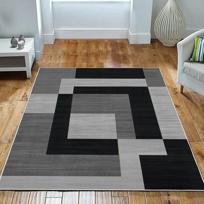 VIKAMA Geometric Style Living Room Carpet – Durable Slip-Resistant Rug for Sofa, Bedroom & Coffee Table