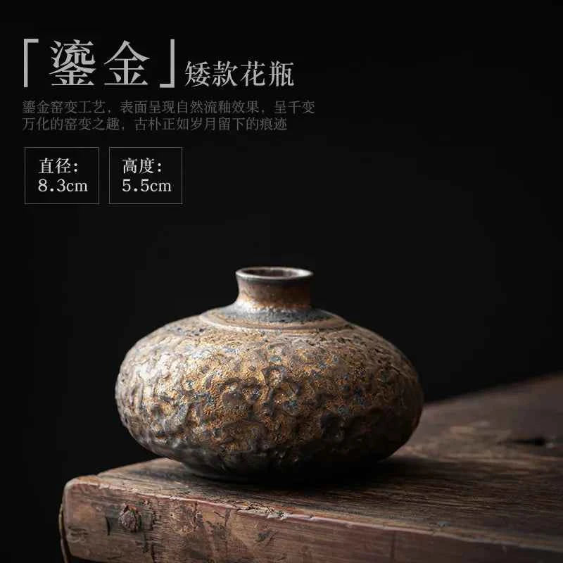 Creative Ceramic Dry Flower Vase, Flower Arrangement, Living Room, Coarse Pottery, Table Decoration, Vases for Flowers