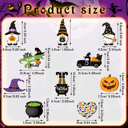 30 Pcs Halloween Hanging Ornaments Wooden Tree Decoration