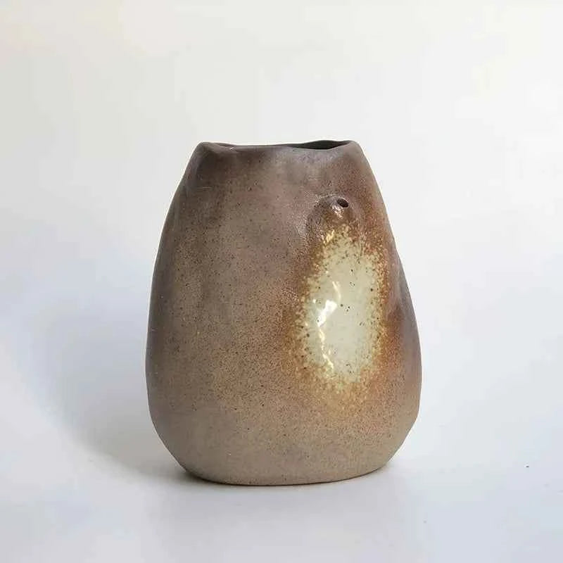 Retro Rough Pottery Small Vase Japanese Retro Zen Ceramic Vase Home Decoration Tabletop Ornaments