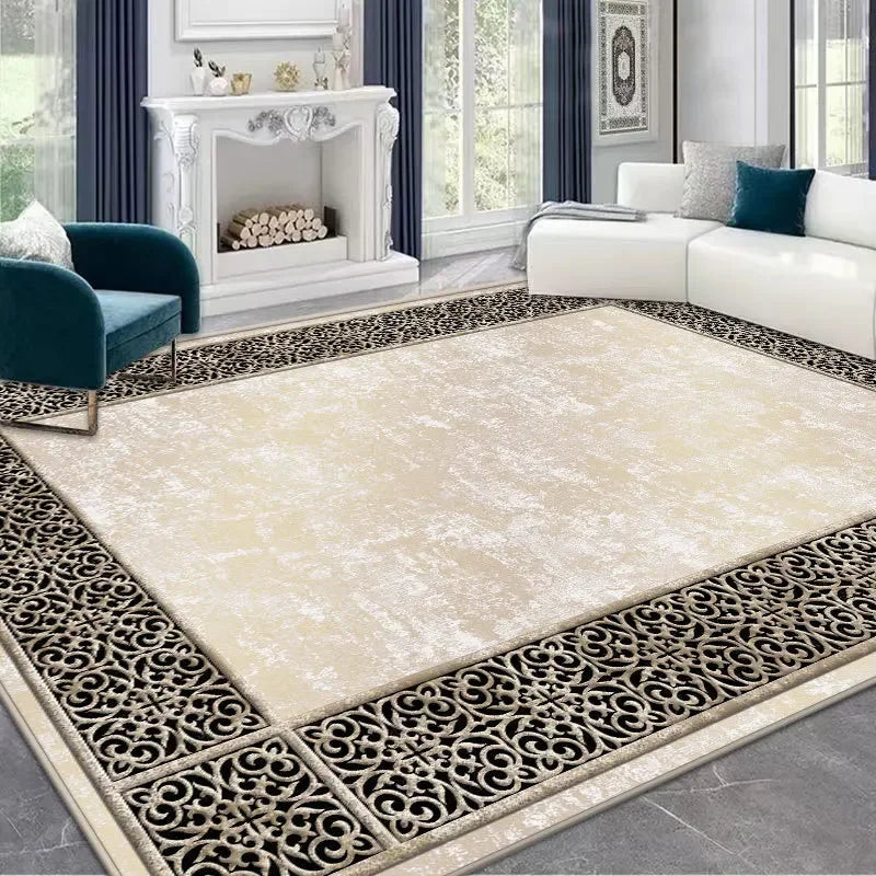 Light Luxury Rugs for Bedroom Anti-slip Bedside Rug Large Area Living Room Decoration Soft Carpet Washable Cloakroom Floor Mat