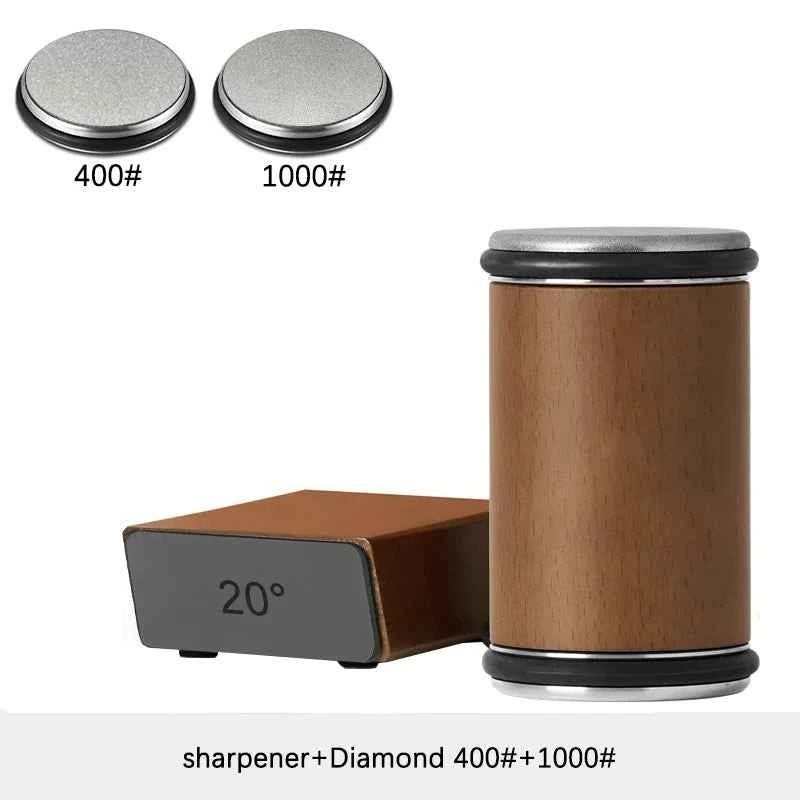 Rolling Knife Sharpener Double Sided Diamond Sharpening Stone 15/20° Degree Magnetic Angle Roller Sharpening for Kitchen Knives