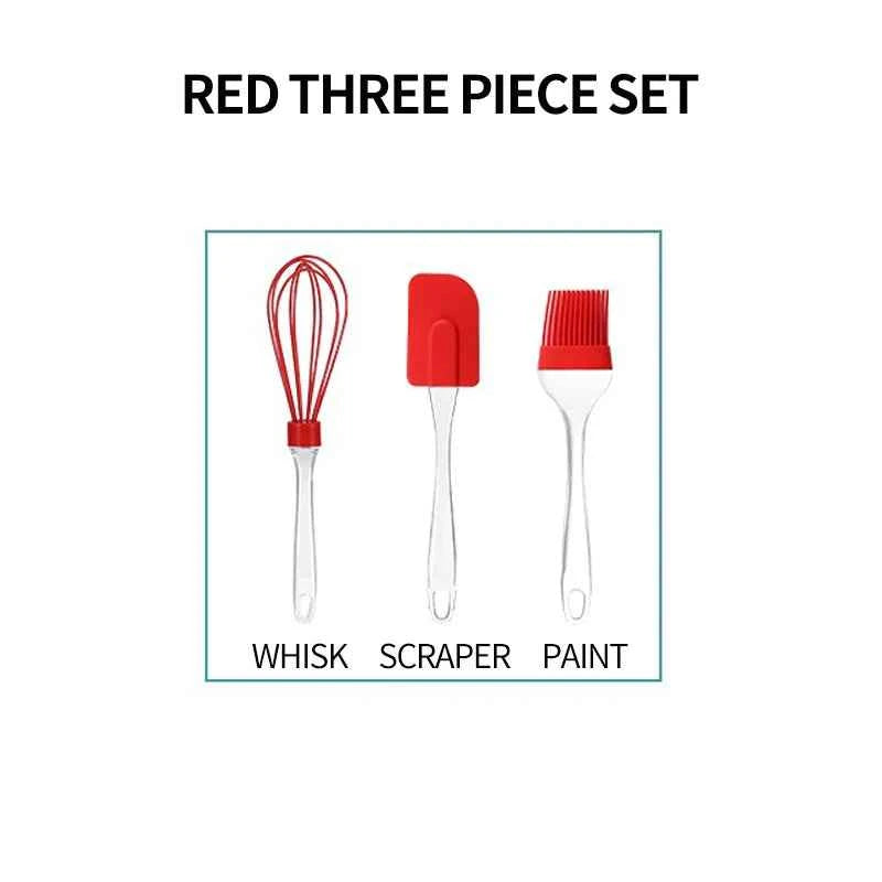 3Pcs Non-Stick Silicone Cream Scraper Bread Cake Butter Spatula Mixer Oil Brush With PP Handle Cake Spatula Kitchen Baking Tool