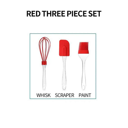 3Pcs Non-Stick Silicone Cream Scraper Bread Cake Butter Spatula Mixer Oil Brush With PP Handle Cake Spatula Kitchen Baking Tool