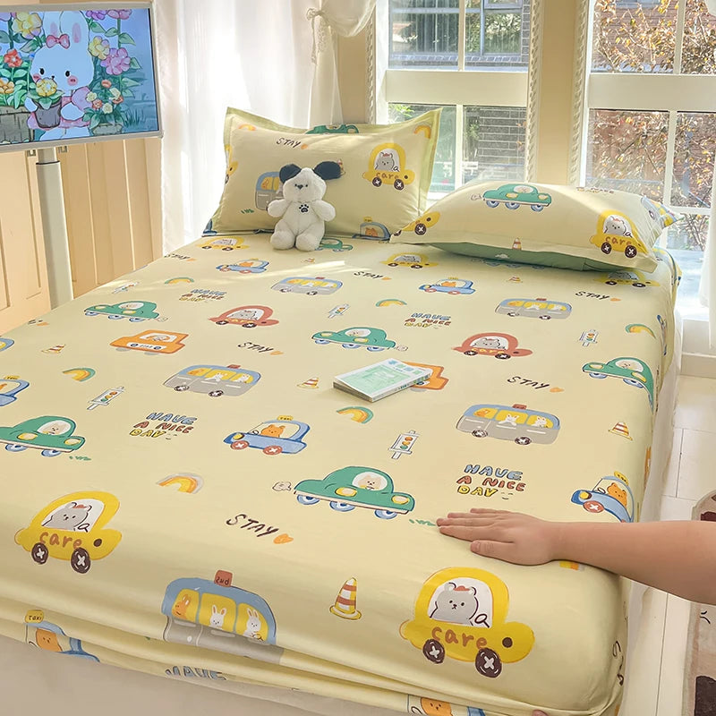 Fashion Flower Print Fitted Sheet, 100% Cotton