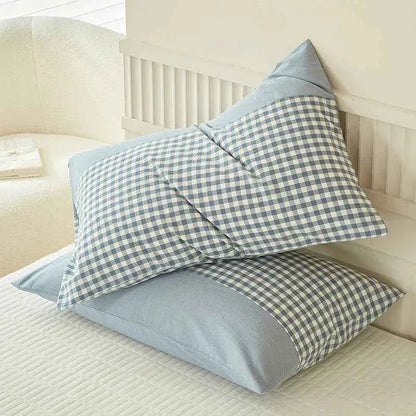 Pillowcase Envelope Style Plaid Couples Plain Ins 48x74cm 100% Pure Cotton Home Textile Household Bedroom Throw Pillow Case