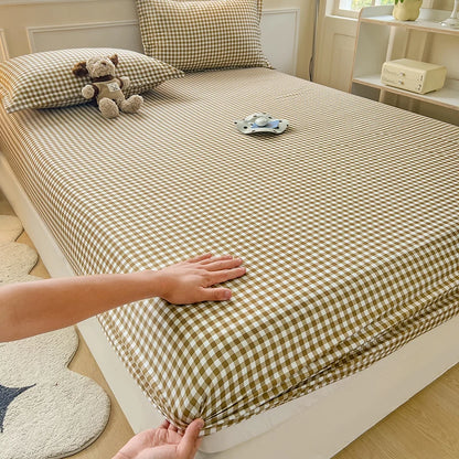 Plaid Fitted Sheet | Skin-Friendly, Elastic, Kids