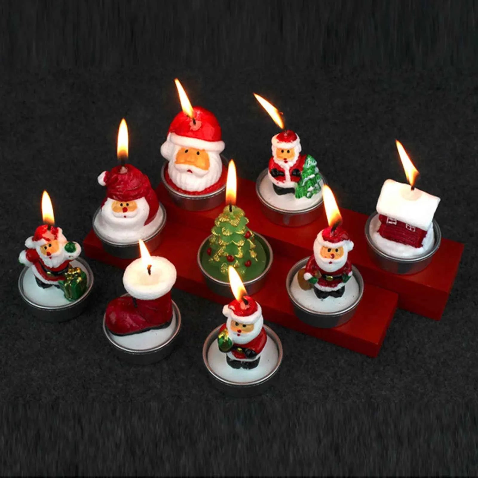 Christmas Tree Scented Candle Handmade Santa Claus Cute Soy Wax Candles Snowman Wedding Candles Home Decoration Party Xmas Gifts