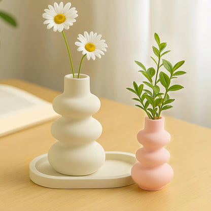 3pcs Vase Tray Silicone Mold, Plaster Vase Mold, Resin Silicone Mold, Suitable for Plaster, Microcement, Resin, etc. Handmade