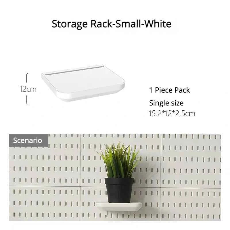 New DIY Pegboard Accessories Hanging Shelf Storage Hooks Wall Organizer No Punching Crafts Organization For Garage Kitchen Room