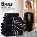 8-Piece Towel Set, 2 Bath Towels + 2 Hand Towels + 4 Face Towels, Soft