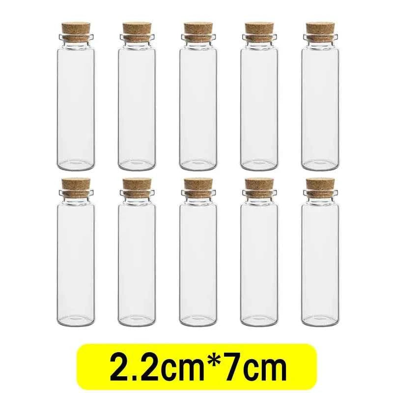 Small Glass Bottles with Cork Tiny Empty Glass Jars Craft Art Vials Transparent Wishing Bottles Birthday Wedding Party Favors