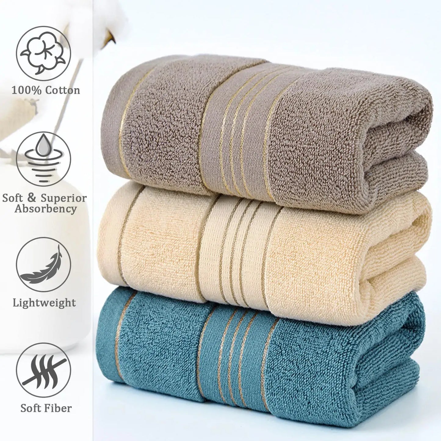 100% Pure Cotton Hand Towels Super Soft Fluffy Absorbent Quick Dry