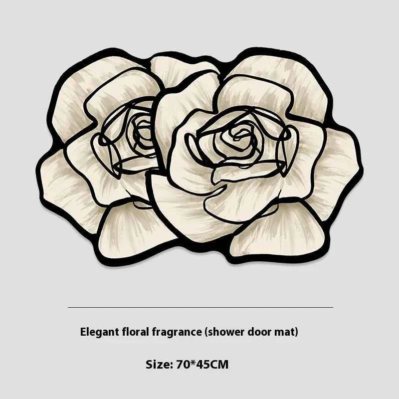 VIKAMA 1/3PCS Carpet French Premium Shaped Toilet Carpet Light Luxury Bathroom Toilet Absorbent Non-slip Cushion Home Decoration