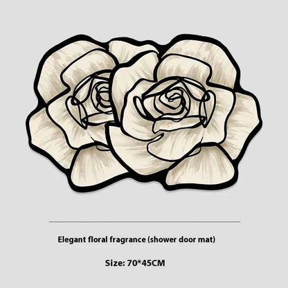 VIKAMA 1/3PCS Carpet French Premium Shaped Toilet Carpet Light Luxury Bathroom Toilet Absorbent Non-slip Cushion Home Decoration