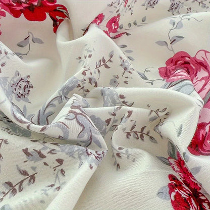 Floral Printed Flat Bed Sheet | Single, Queen, King
