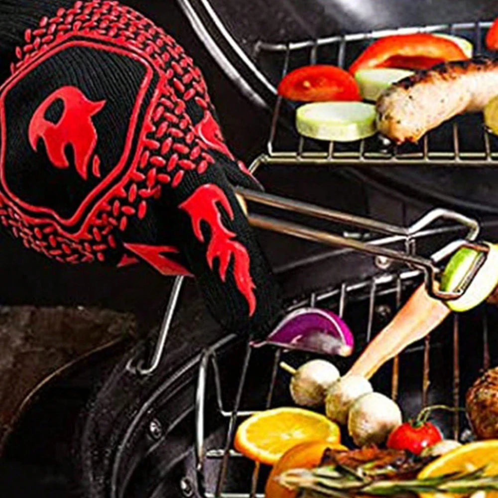 Heat-Resistant BBQ and Oven Gloves, 500°C Fireproof, Set of 2