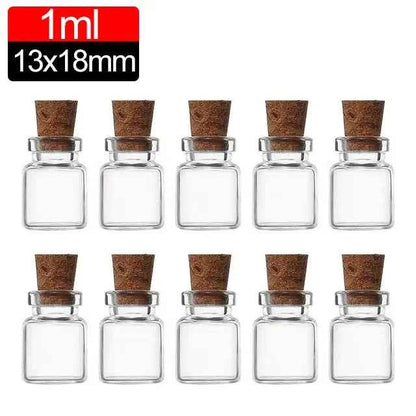50/10PCS MIni Glass Bottles with Cork Stoppers DIY Decoration Mini Glass Vials Cork Message Glass Vial Wishing Bottles Wholesale