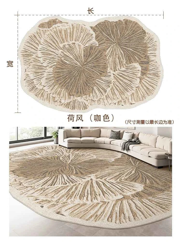 French Style Carpets for Living Room Light Luxury Bedroom Decor Carpet Art Fluffy Soft Irregular Shape Rug Home Thick Plush Mat