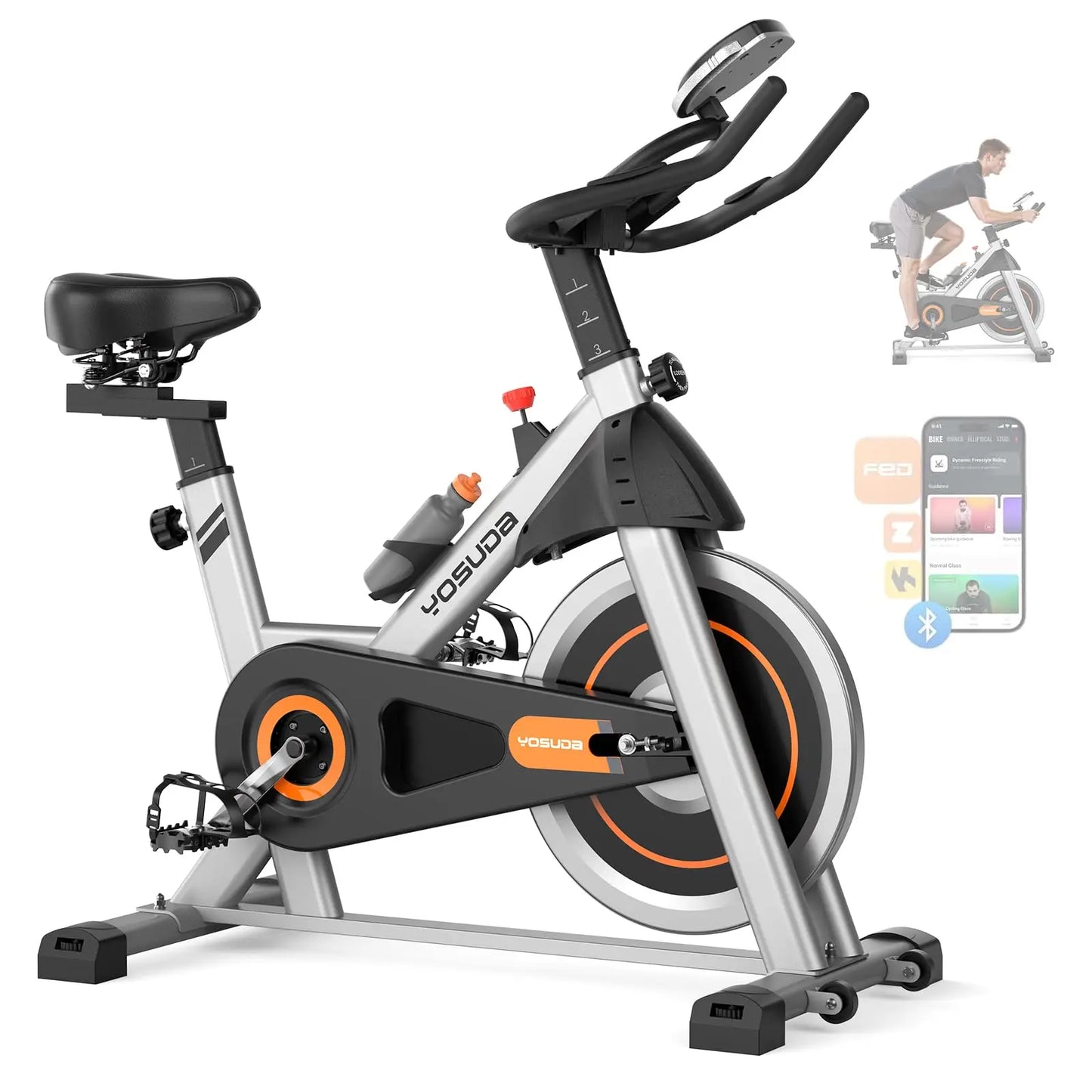 YOSUDA Indoor Cycling Bike | Stationary Exercise Bike with App & LCD Monitor