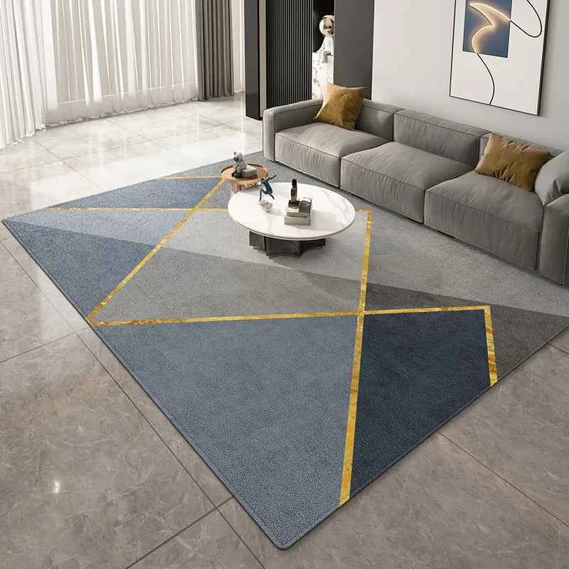 VIKAMA Luxury-Style Geometric Area Rug for Modern Bedroom Sofa Coffee Table Mat Large Area Living Room Carpet Home Decoration