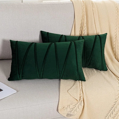 Set of 2 Decorative Green Throw Pillow Covers Soft Solid Velvet Pillow Covers Cushion Case for Sofa Bedroom подушки декоративные