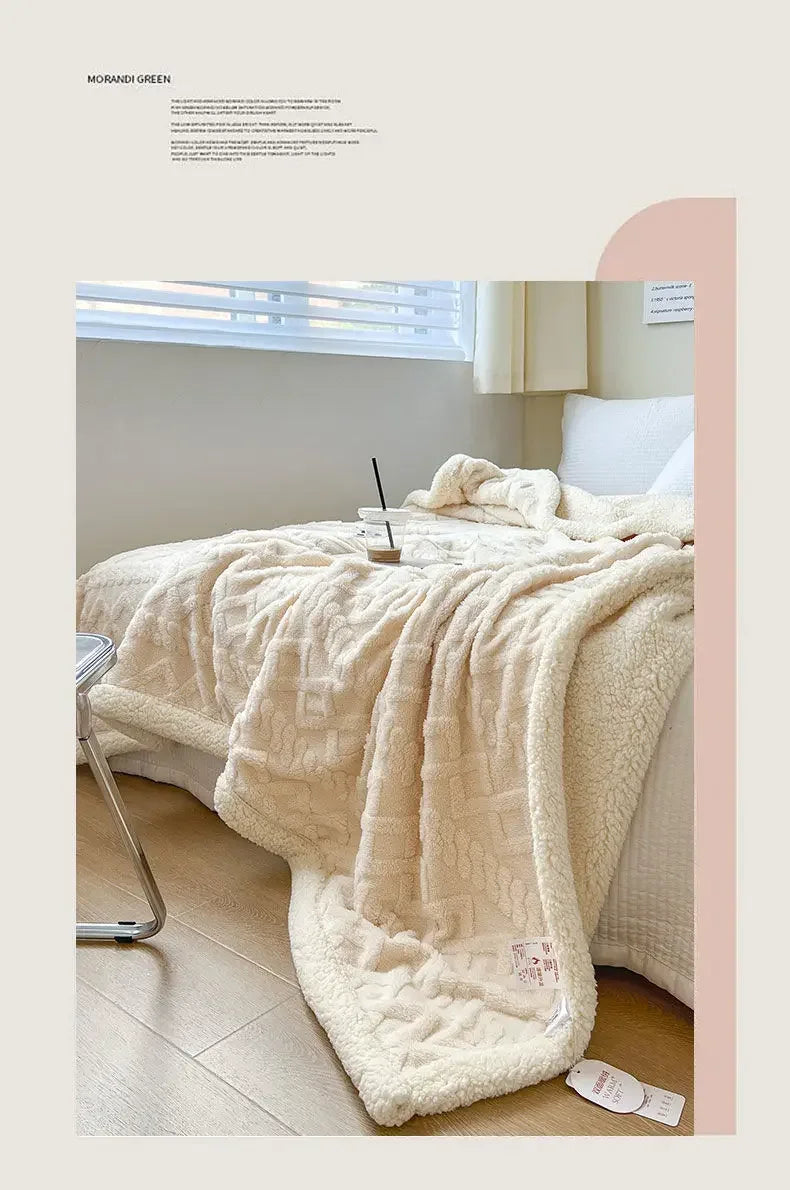 Tafu Flannel Double-layer Blanket Thick Sofa Office Nap Cover Blankets Student Dormitory Bed Sheets Air Conditioning Blankets