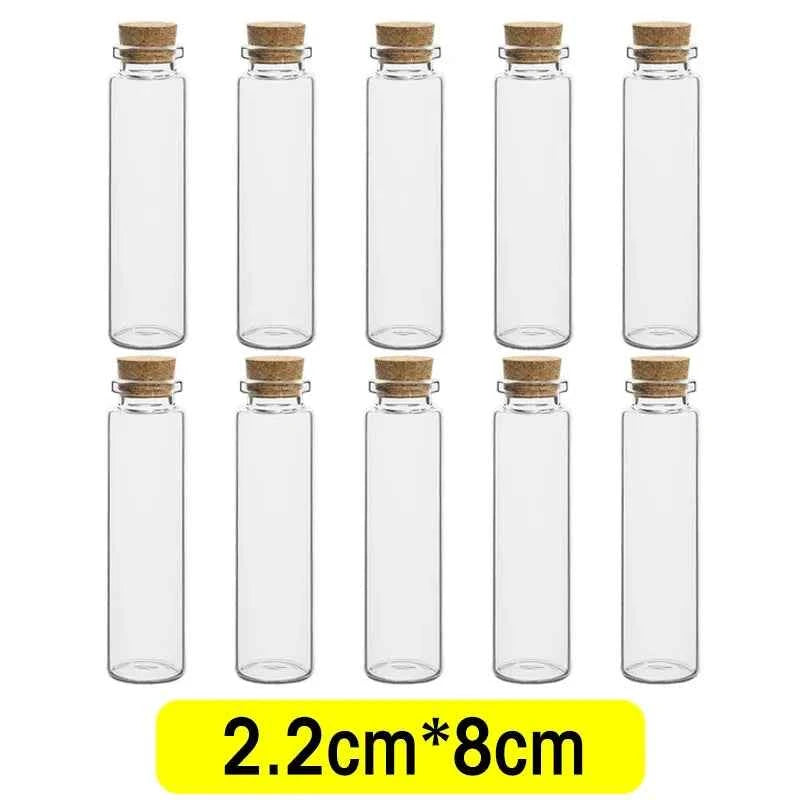 Small Glass Bottles with Cork Tiny Empty Glass Jars Craft Art Vials Transparent Wishing Bottles Birthday Wedding Party Favors