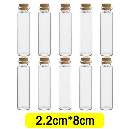 Small Glass Bottles with Cork Tiny Empty Glass Jars Craft Art Vials Transparent Wishing Bottles Birthday Wedding Party Favors