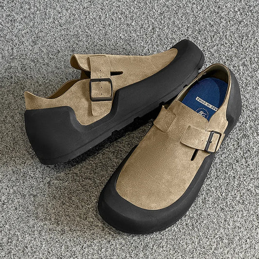 Spring and Autumn Comfort Birken Single Shoes for Women and Men Thick Sole Flat Slip-on Leisure Loafers Shoes Retro Casual Shoes