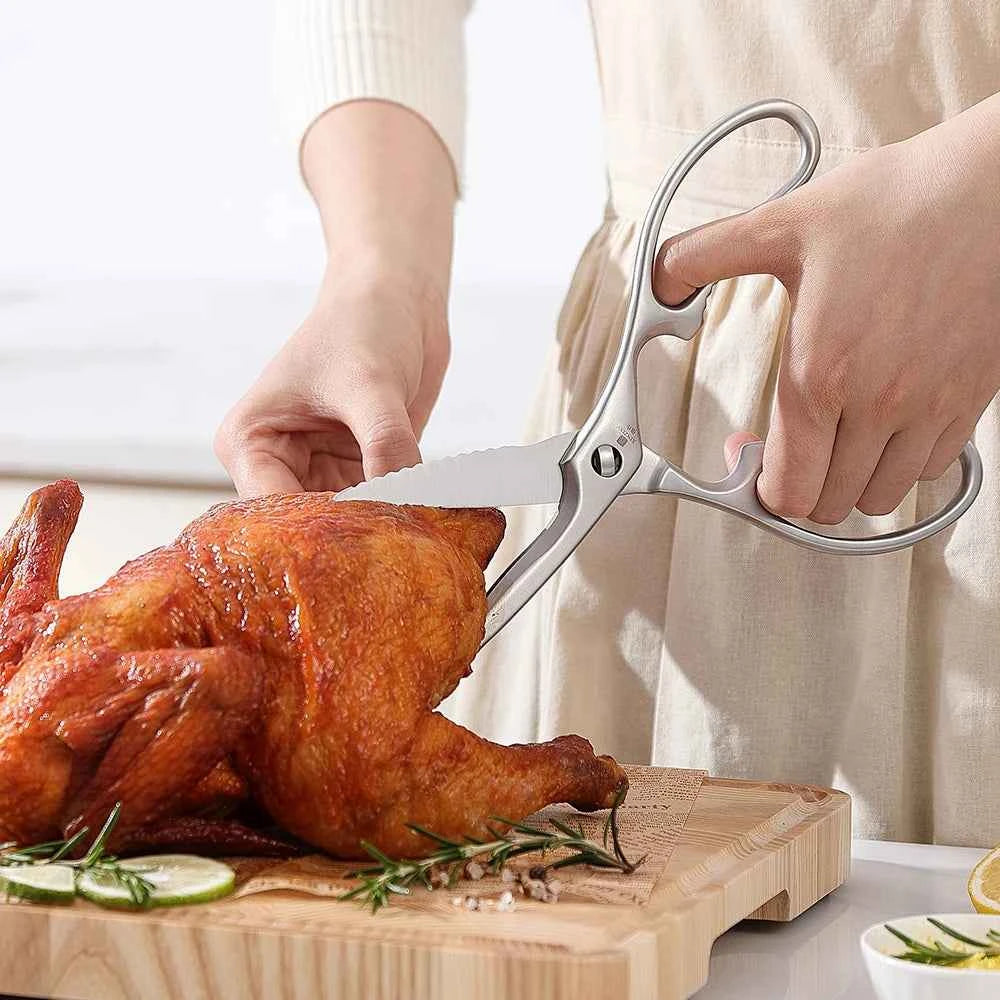 XINZUO One Piece 3Cr13 Stainless Forged Steel Kitchen Scissors Tool Upgraded Poultry Shears Cutter Turkey Meat Fish Vegetables