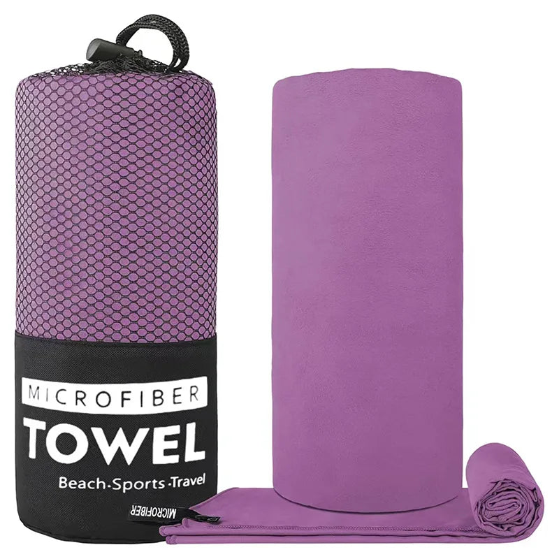 Thick Sand-Free Microfiber Sports Towel — Beach, Swim & Gym
