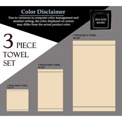 3 Pack Cotton Towel Set: Bath 28x55, Hand 16x24, Wash 12x12 - Pink, Daily Use