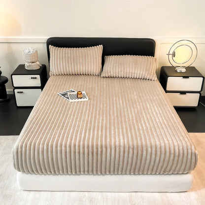 Channel Stitch King Fitted Sheet, Plush Ribbed Texture