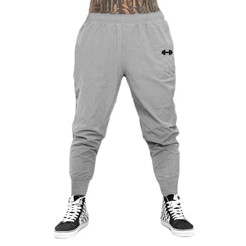 Gym Bodybuilding Fitness Sport Pants Men Casual Training Trousers Elastic Waist Ultra-thin Quick Dry High Waist Loose Long Pants