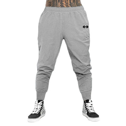 Gym Bodybuilding Fitness Sport Pants Men Casual Training Trousers Elastic Waist Ultra-thin Quick Dry High Waist Loose Long Pants