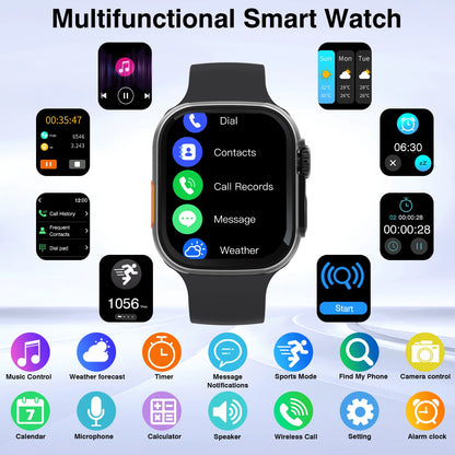 Smart Watch – HD Touchscreen, Call Reminder, Multi-Sport Mode, Weather, Calendar & Alarm