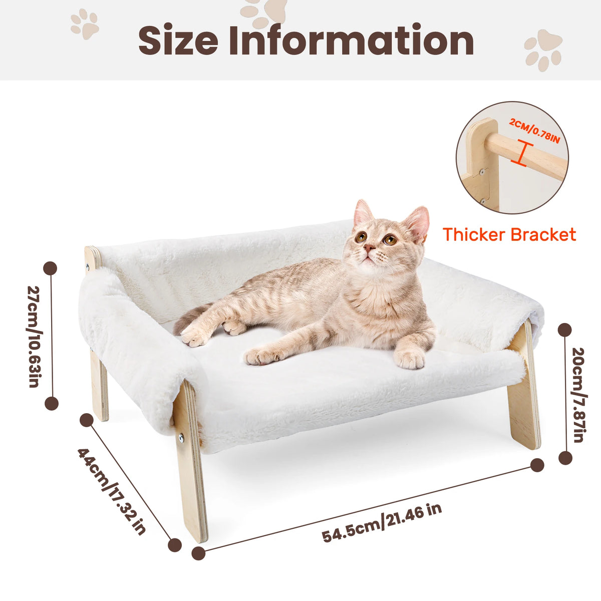 Large Cat Sofa Bed, Raised Design with Wooden Legs