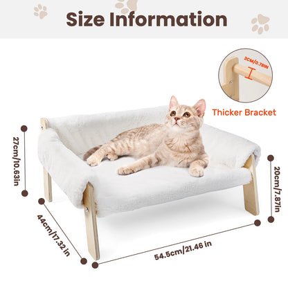 Large Cat Sofa Bed, Raised Design with Wooden Legs