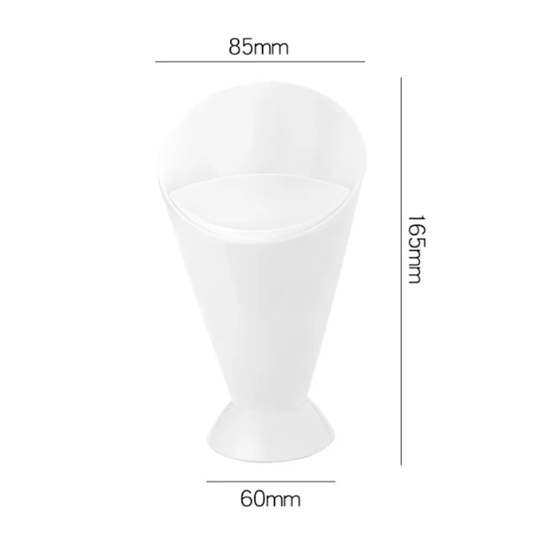 2 In 1 French Fries Cups Plastic Cups Sauces Snacks Dessert Plate Ketchup Slant Cup Two Cup Spout Kitchen Accessories