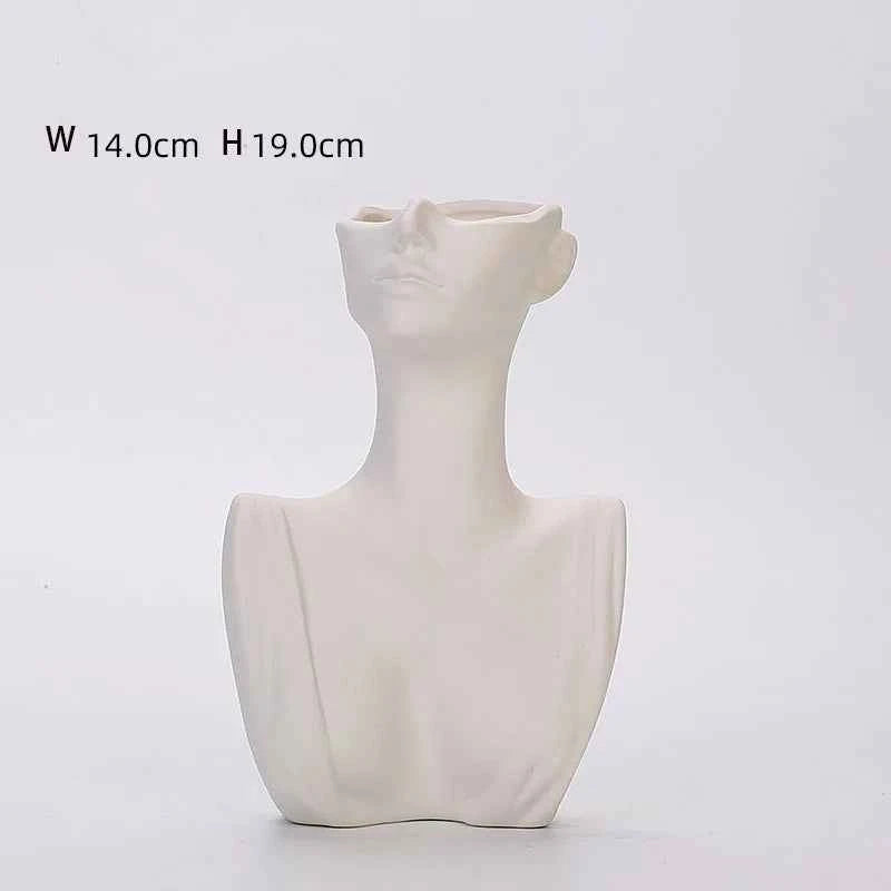 human ceramic vase minimalist dry flower decor nordic modern home ornament plain fired living room office stylish decoration