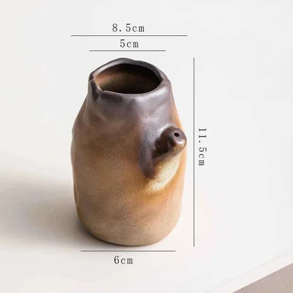 Creative Irregular Stone Shape Ceramic Vase Flowers Plant Potted Hydroponics Mini Vase Interior Aesthetics Home Decoration Gifts