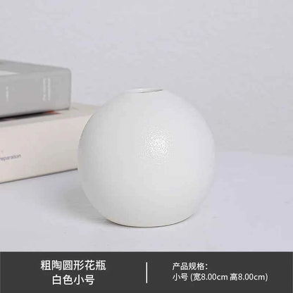 European Black and White Ball Ceramic Vase Ornaments Hydroponic Flower Vase Flower Arrangement Plant Living Room Decoration